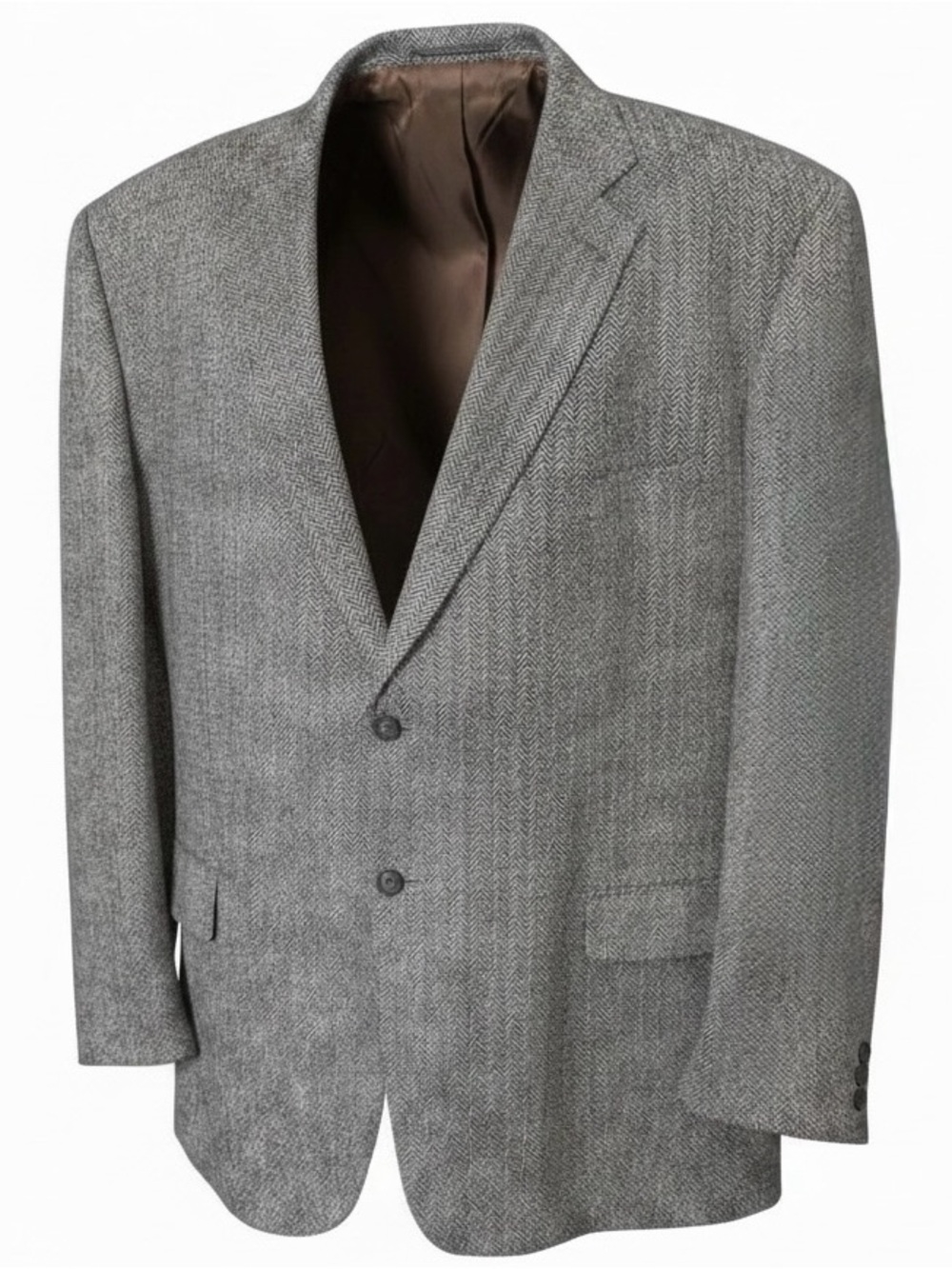 Towncraft Silk Herringbone Blazer Tag Sz 50L Mens Gray Sport Coat Big Tall